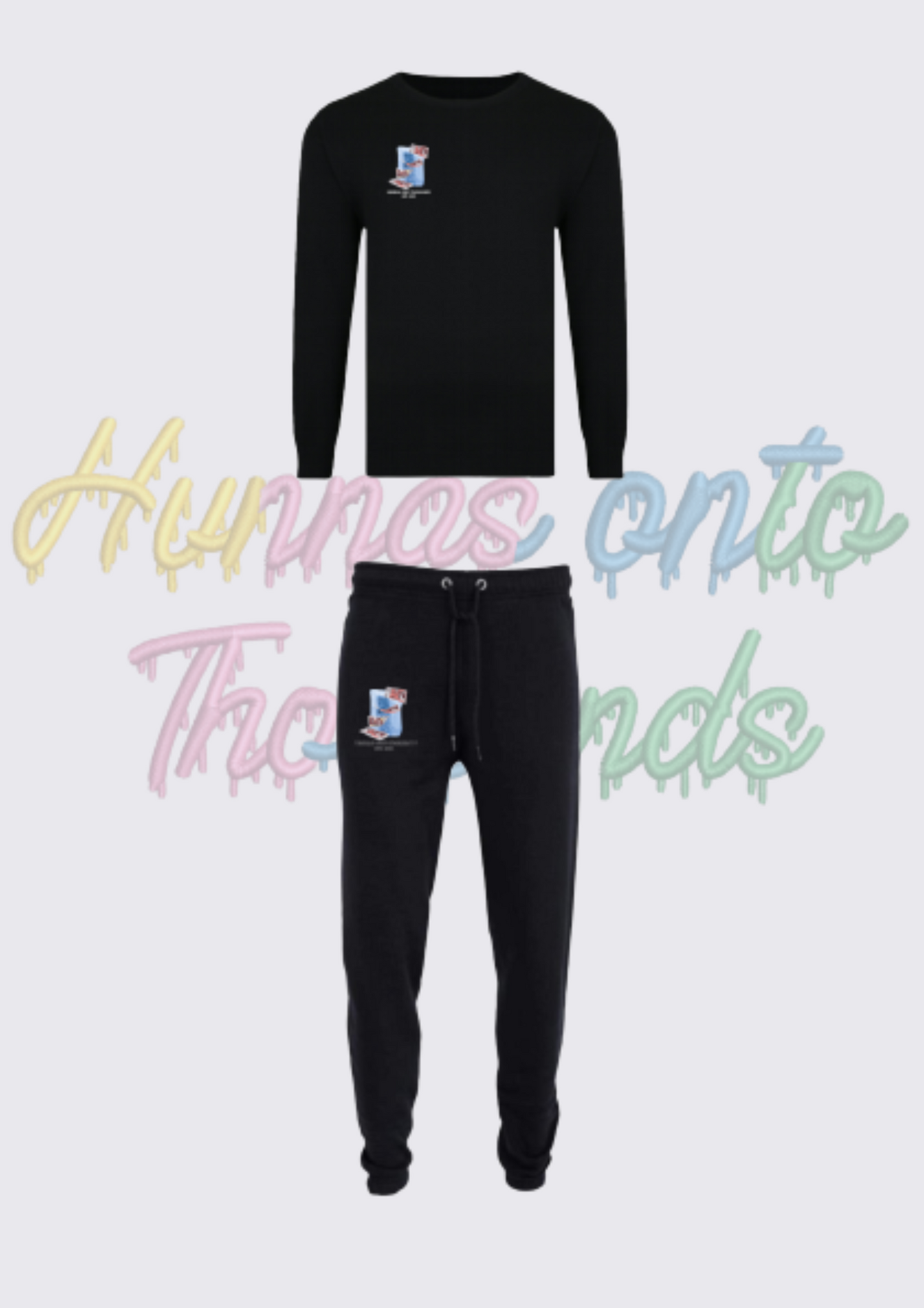 Hunnas Onto Thousands UK -  Official "Ice Block" Cargo Tracksuit Set - Black / Grey