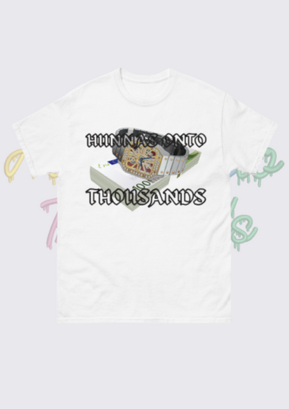 Hunnas Onto Thousands UK - Official "Racks & Stacks" Tee - Black / White